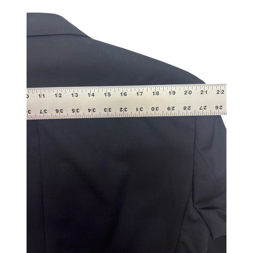 Chaps 46R Navy Blue Gold Buttons Blazer Jacket Sport Coat 100% Wool Mens Classic